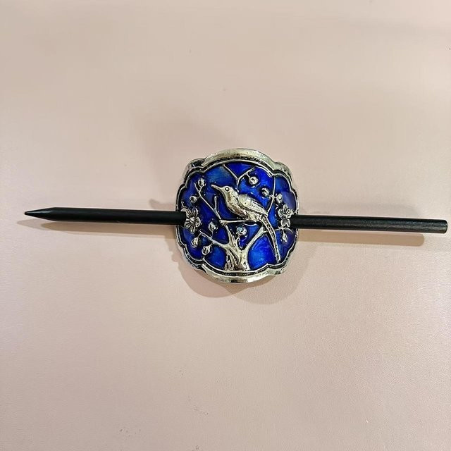 ouyaohong Haarnadel, Blau, Emaille, Blumen, Damen, Mädchen - Bild 1