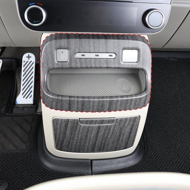 2er-Set USB-Abdeckungen für die Mittelkonsole von Hyundai IONIQ 9 (Modelljahre 2025 2026), Farbe: Grau, Material: ABS, für Linkslenker - Bild 1