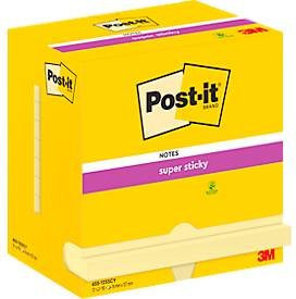 Post-it Super Sticky Notes Haftnotizen, gelb, B: 7,6 cm, H: 12,7 cm, 12 Blöcke mit je 90 Blatt - Bild 1
