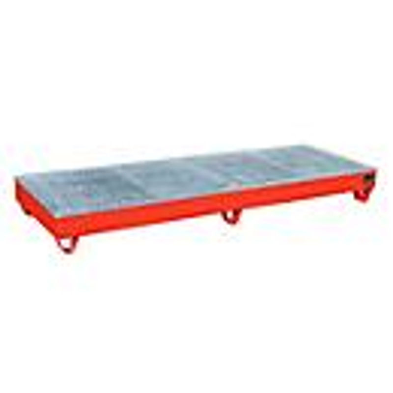 Auffangwanne Bauer Südlohn AW-4/B/PE mit Gitterrost, rot, B: 241,5 cm, T: 81,5 cm, H: 25,5 cm - Bild 2