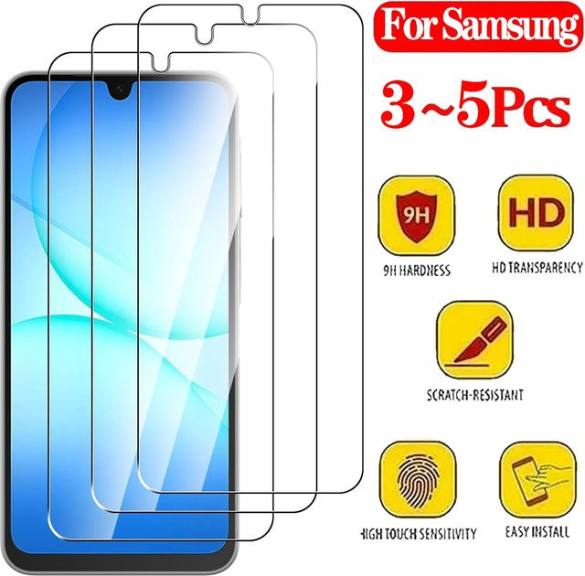 Displayschutzfolie aus gehärtetem Glas für Samsung Galaxy A15 A24 A25 A35 A54 A55 und weitere Modelle, transparent - Bild 1