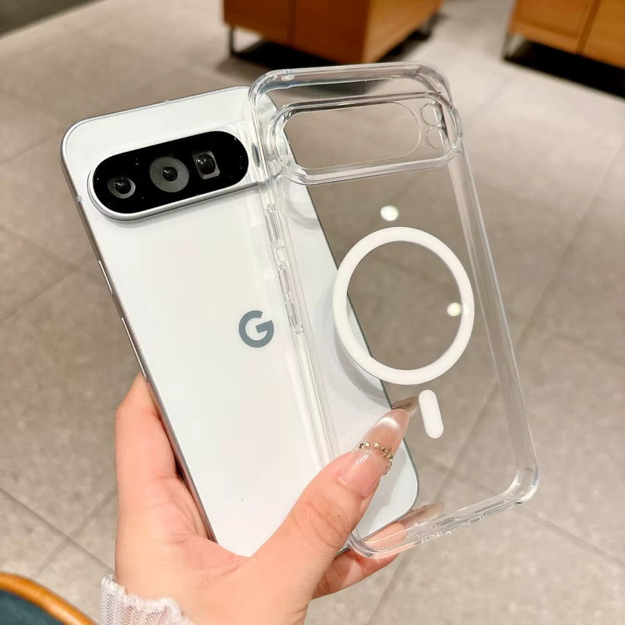 Transparente MagSafe Handyhülle für Google Pixel 10 9 8 7 A Pro Pro XL, matt und stoßfest mit magnetischer Ladefunktion - Bild 1