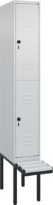 C+P Doppelstock-Spind Classic PLUS Sitzbank mit 1 Abteil, Farbe Grau, B/T/H: 212 cm x 30 cm x 81,5 cm - Bild 1