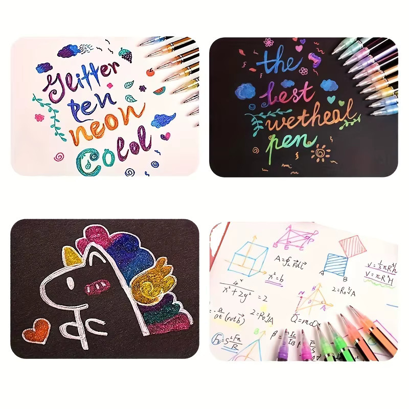 100 Stück Mehrfarbige Glitter Gel Stift Refills 1,0 mm für DIY Kunst und Graffiti - Bild 4