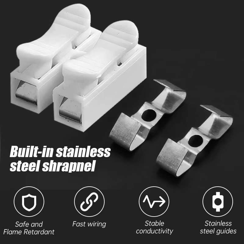 eoopee Schnellterminal Stecker Set für Kabel und Draht in Pink und Weiß (1P/2P) - Bild 3