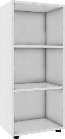 VCM Büroregal Ulas in Weiß mit 3 Fachböden aus Holzwerkstoff, Breite: 49 cm, Höhe: 108 cm, Tiefe: 32 cm - Bild 1