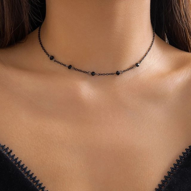 Salircon Halskette, Gothic, Metall, Schwarz, Damen - Bild 1