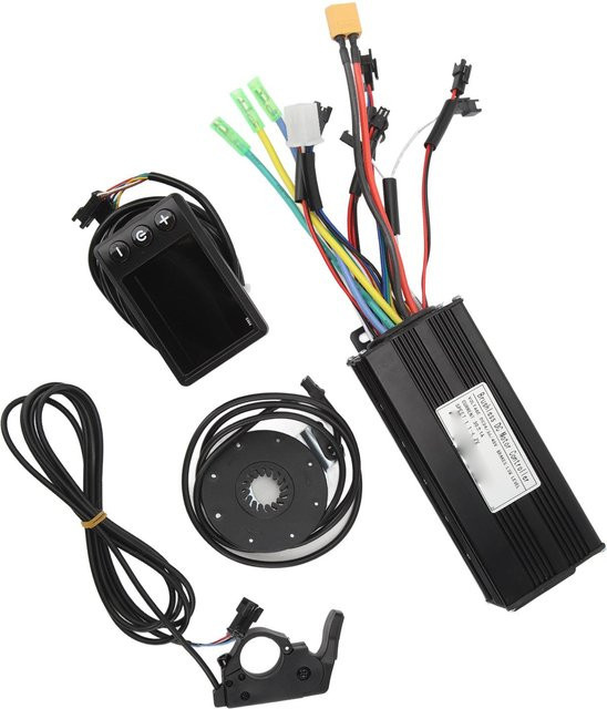 Igeteck Elektrofahrrad Umbausatz mit LCD S866 Farbdisplay, 30A Controller, Geschwindigkeitsunterstützungssensor und Gasgriff in Schwarz - Bild 1