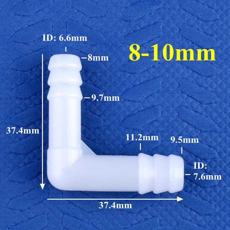 5 Stück PE Winkelverbinder Pagode Gelenk in Weiß für Aquarium Luftpumpe und Gartenschlauch mit 8 mm Durchmesser - Bild 2