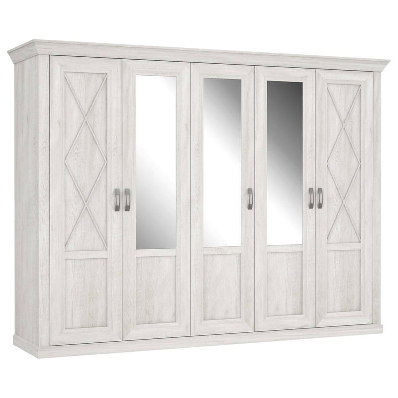 Kleiderschrank Kashmir in Weiß mit Spiegeltüren für dein Schlafzimmer, B/H/T: 268,3 x 205,8 x 62,6 cm - Bild 2