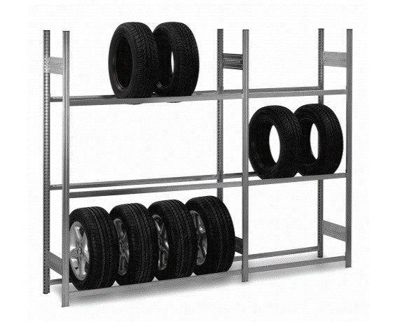 BIGBOXX Reifenregal Stecksystem aus Metall in Silber Matt - Bild 1