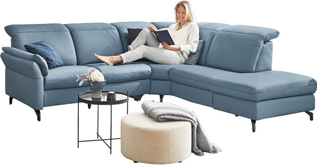Polsterecke vito SARDENA in Gelb mit Ottoman, moderne L-Form aus Stoff und Schaumstoff, B/T/H: 263 x 241 x 180 cm - Bild 1