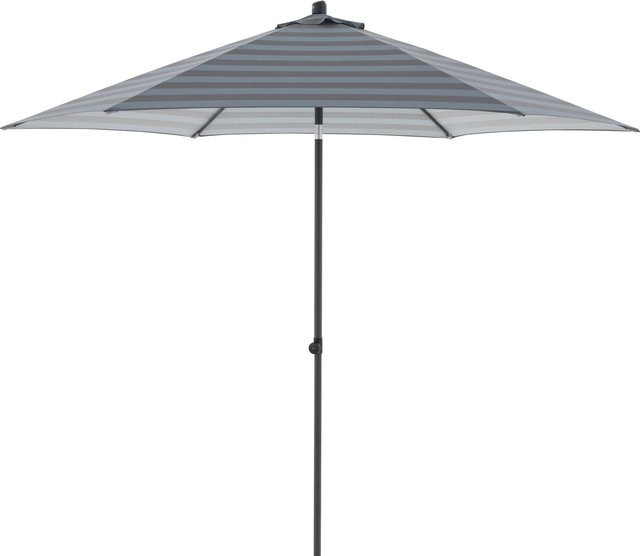 Doppler Marktschirm MyZone in Blau-Grau mit Blockstreifen, Durchmesser: 300 cm - Bild 1