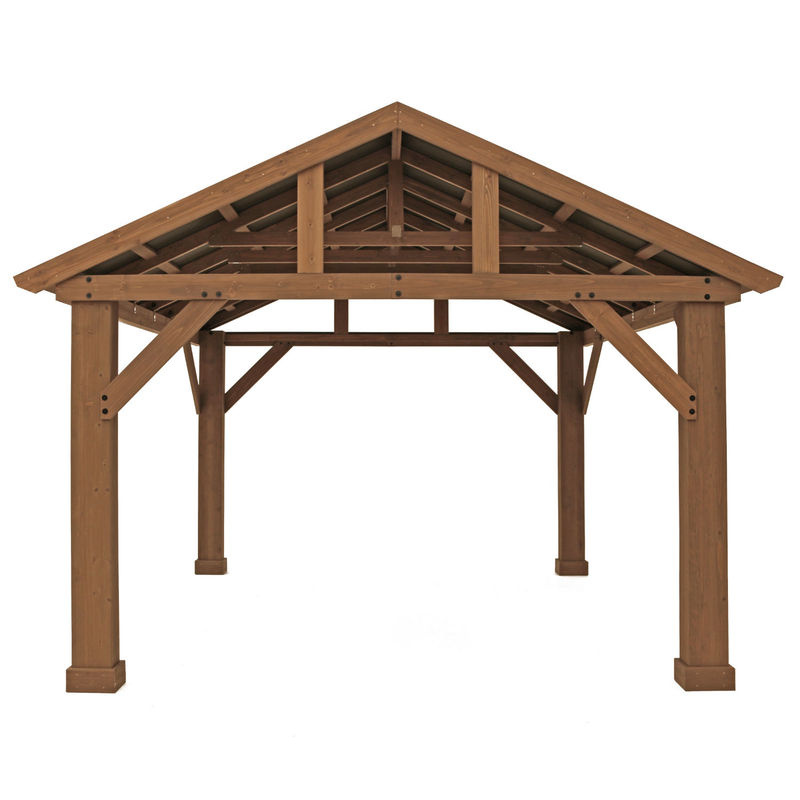 Westmann Holzpavillon Yukon aus Cedar-Holz, Farbe: Braun/Grau, L x B x H: 427 x 365 x 330 cm - Bild 5