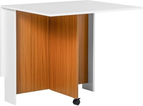MUVOE Esstisch modern in Eiche und Weiß, klappbar und mobil mit Rollen, B/T/H: 120 x 80 x 73 cm - Bild 1