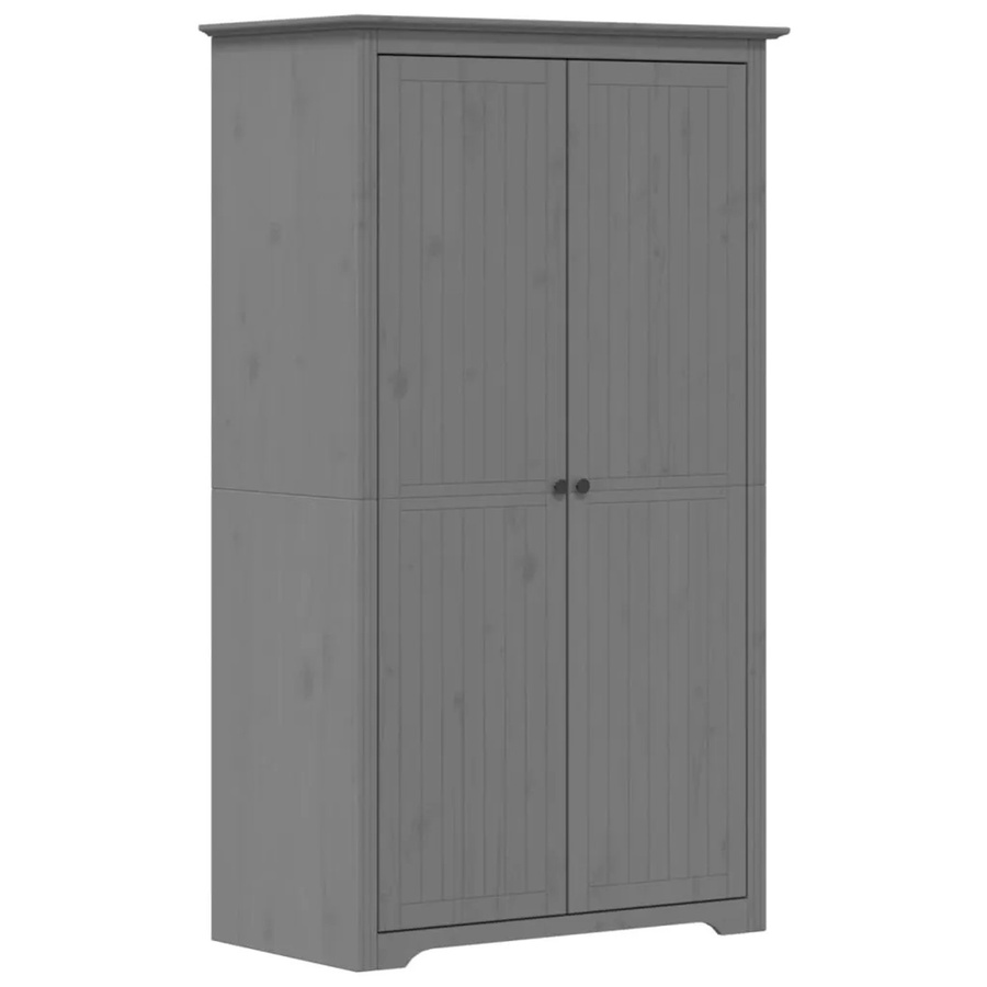 vidaXL Kleiderschrank BODO aus Massivholz Kiefer in Grau, B/T/H: 101 x 52 x 176,5 cm - Bild 2