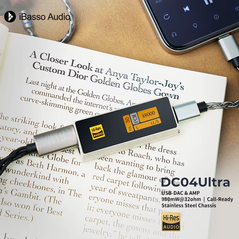 IBasso Jr. DC04 Ultra Tragbarer USB-C DAC Verstärker mit 4,4mm Kopfhöreranschluss in Silber - Bild 2