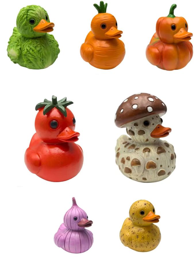 Süße Kawaii Anime-Pflanzenfiguren aus Harz als Schreibtischdekoration in Multicolor mit Karotten- und Brokkoli-Minimodellen - Bild 2