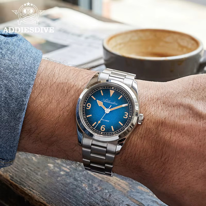 ADDIESDIV Armbanduhr, Quarz, Edelstahl, Saphirglas, Herren, Blau - Bild 3