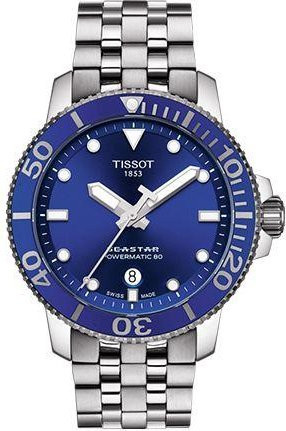 Tissot Seastar Armbanduhr, Automatik, Edelstahl, Blau, Herren - Bild 1