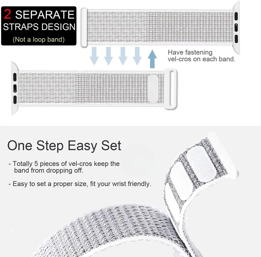 TINUORA Uhrenarmband Nylon, Elastische Schleife, für Apple Watch - Bild 4
