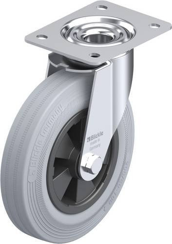 Blickle Lenkrolle LE-VPP 200R-SG mit Schraubplatte, Rad-Durchmesser: 200 mm, Tragfähigkeit: 205 kg, Farben: Grau, Schwarz, Blau - Bild 1