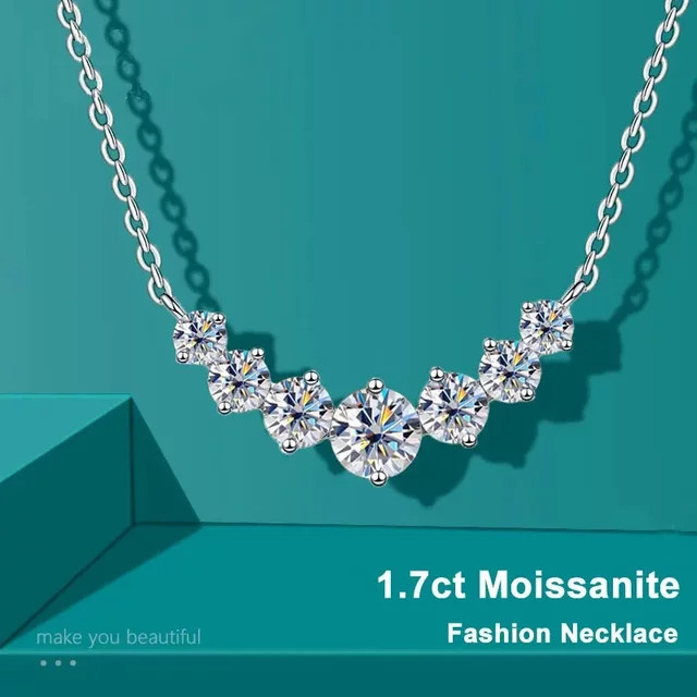 DOTEFFIL Halskette, Moissanit, 925 Silber, Weiß, Damen - Bild 1