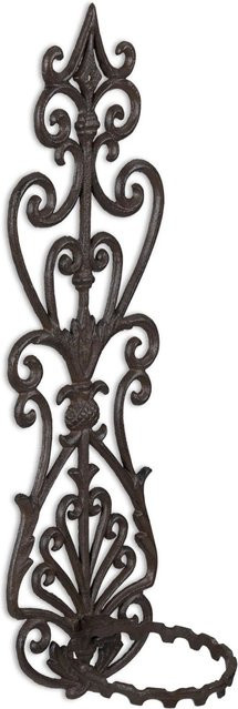Relaxdays Wandblumenhalter aus Gusseisen in Braun Antik, B/T/H: 54 x 17 x 18 cm - Bild 1