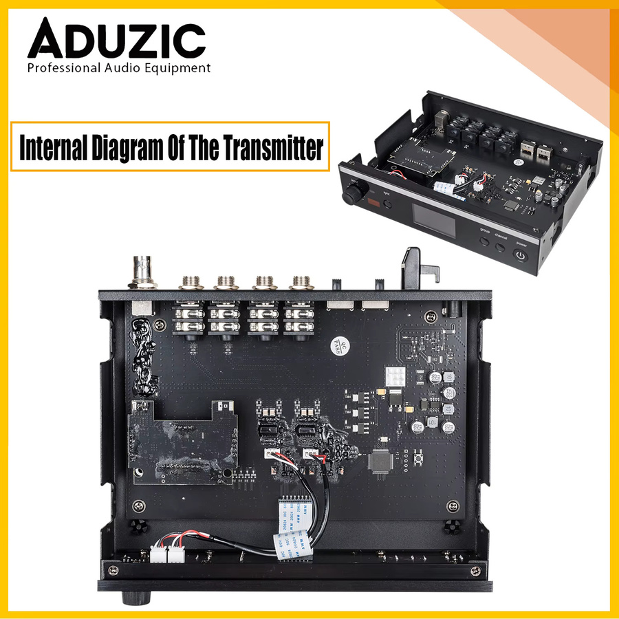 ADUZIC PSM300 Stereo Wireless Monitoring System In-Ear Monitor IEM in Schwarz (566-599 MHz) - Bild 4