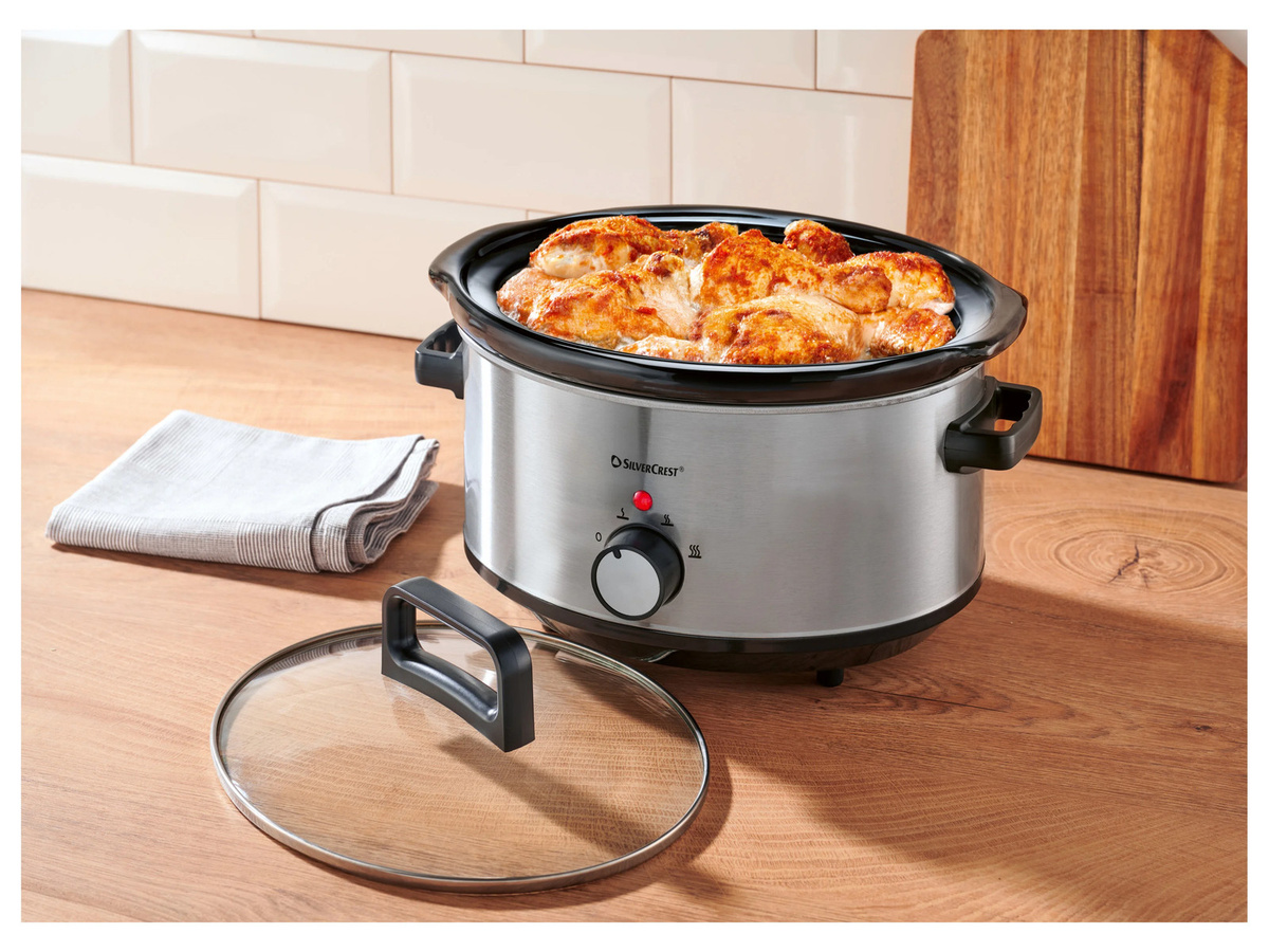 SILVERCREST Slow Cooker in Silber mit Warmhaltefunktion und spülmaschinenfesten Teilen - Bild 2