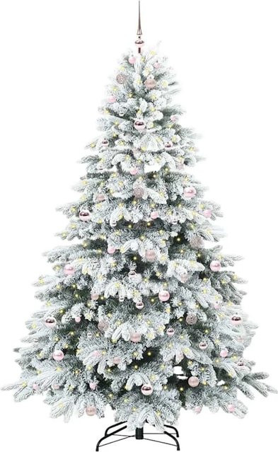 vidaXL Künstlicher Weihnachtsbaum Grün mit 300 warmweißen LEDs, Höhe: 210 cm, aus PE und PVC - Bild 1