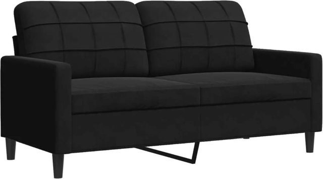 vidaXL 2-Sitzer-Sofa in Schwarz mit Samtbezug und Metallrahmen, Breite: 140 cm, Tiefe: 190 cm - Bild 1