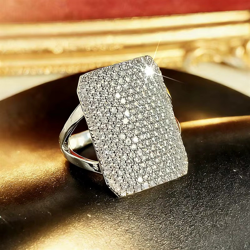 Huitan Ring, geometrisch, Silber, Zirkonia, Damen - Bild 3