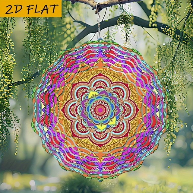 CIFBUY 2D Mandala-Spinner aus Metall, rotierende Gartenkunst in Multicolour, B/H: 25,4 x 25,4 cm - Bild 1