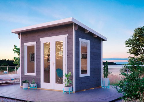 SKANHOLZ Gartenhaus Solna aus Holz in Grau, B/T: 330 x 265 cm - Bild 1