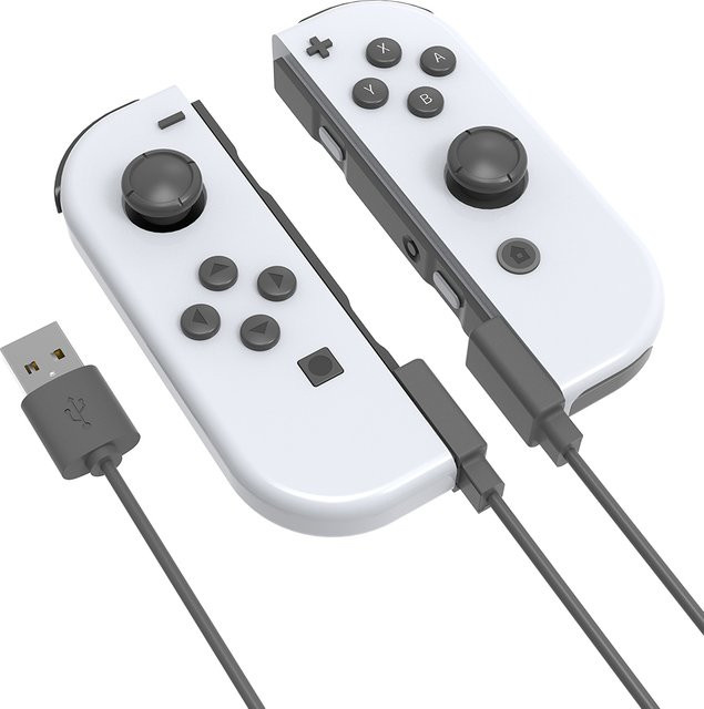 VODOOL 2-in-1 USB-Ladekabel für Nintendo Switch Joycon-Controller, USB-A auf USB-C, Schwarz, Länge: 2,5 m - Bild 1