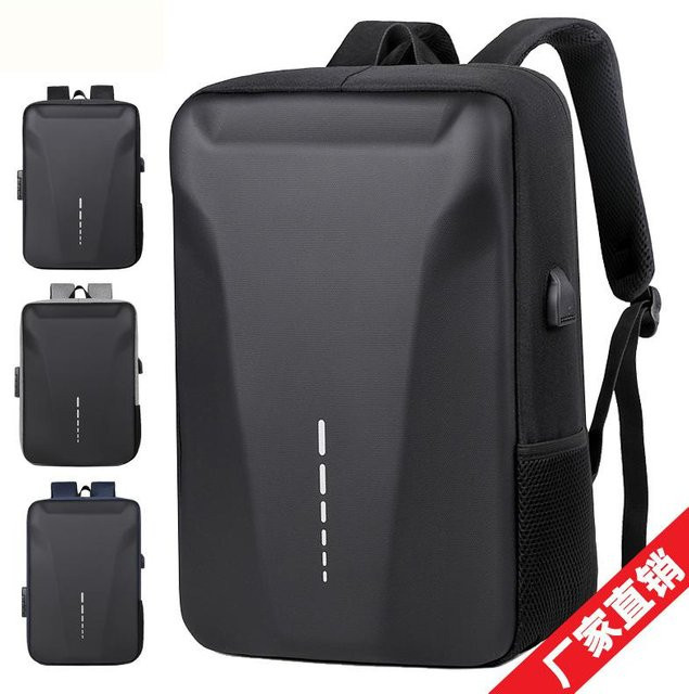 LXFZQ Business Hard Shell Rucksack für Herren, wasserdichter Anti-Diebstahl Reise-Rucksack mit USB-C Anschluss, Schwarz oder Blau - Bild 1