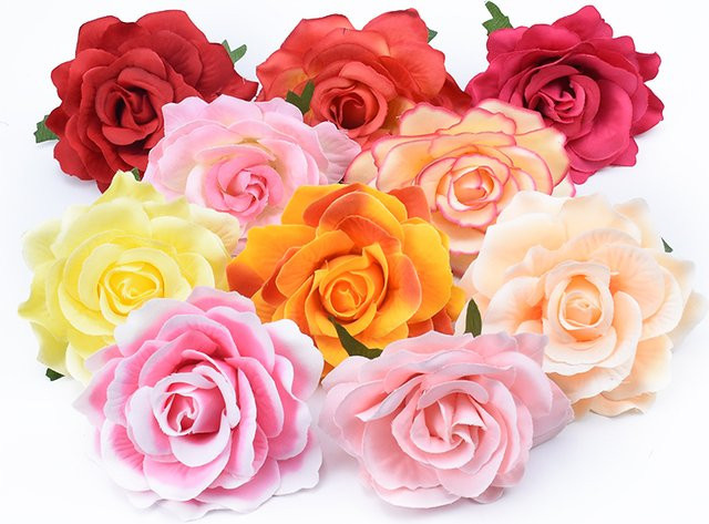 10 Stück künstliche Rosenköpfe aus Seide von TTCY in Multicolor für DIY-Dekorationen, Hochzeiten und Weihnachten - Bild 1