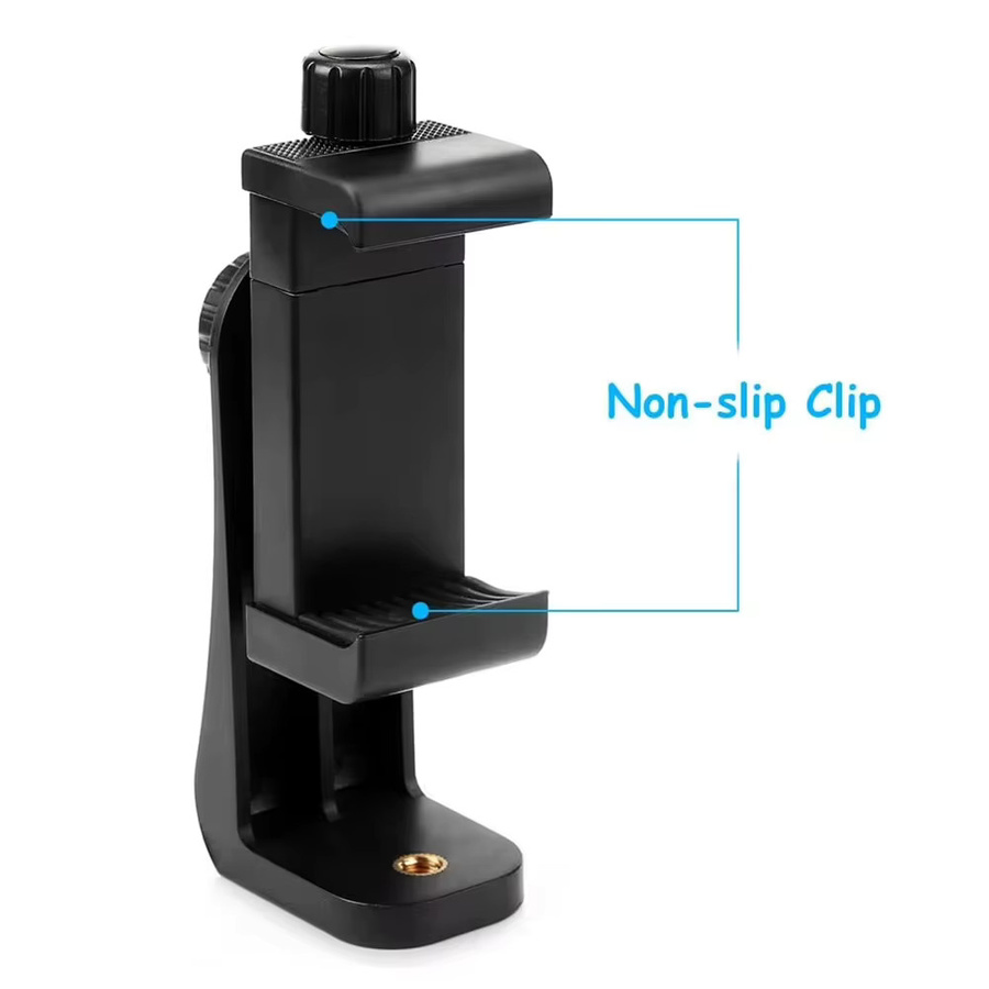 GOT-TOG Handy-Clip mit 360-Grad-Drehung in Schwarz, kompatible Handyhalterung und Stativhalterung für 1/4-Zoll-Schrauben, passend für iPhone und Huawei - Bild 2