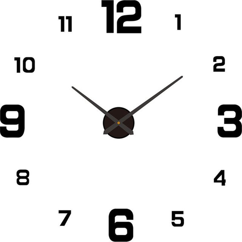 DECDEAL 3D-DIY-Wanduhr modern in Schwarz mit leuchtendem Zifferblatt und geräuschlosem Analog-Uhrwerk aus Kunststoff - Bild 1