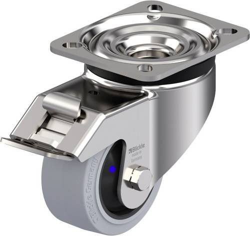 Blickle Edelstahl-Schwerlast-Lenkrolle LKX-POEV 82XKF-FI-SG in Silber, Rad-Durchmesser: 80 mm, Tragfähigkeit: 170 kg - Bild 1