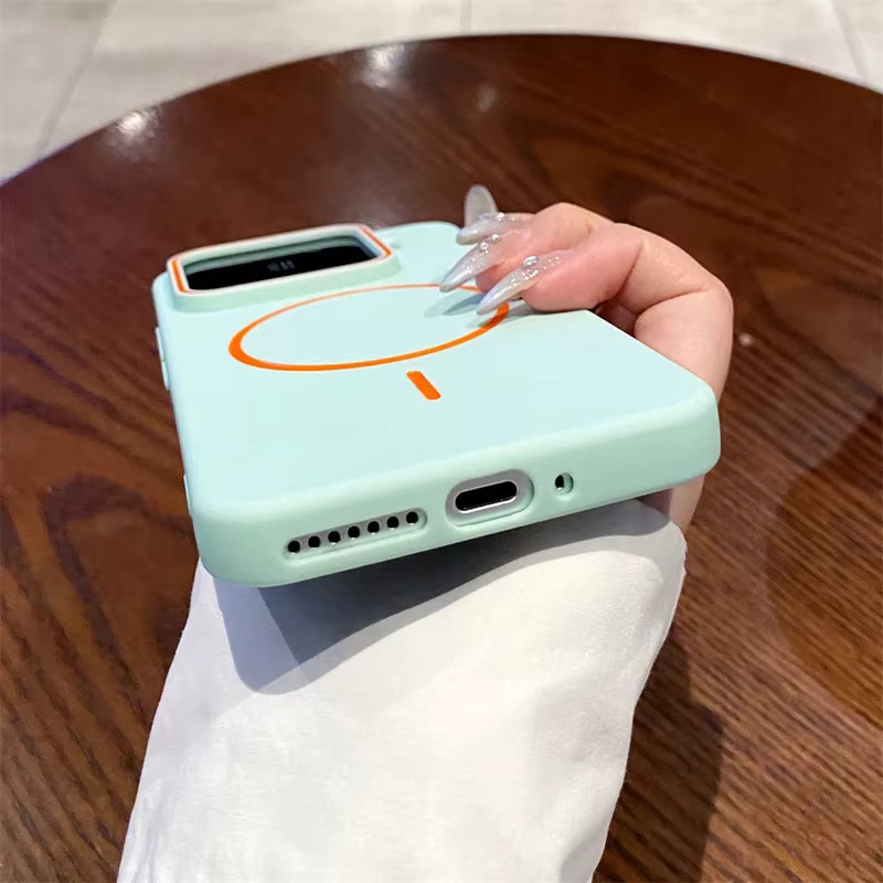 Luxuriöse matte MagSafe-kompatible magnetische Handyhülle für Xiaomi 15, 14 und 17 Pro Max in Schwarz mit Stoßfestem Kamera-Schutz und kabellosem Laden - Bild 3
