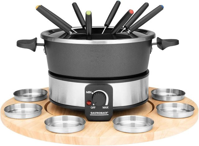 Gastroback 42566 Elektrisches Fondue Set aus Edelstahl in Schwarz - Bild 1