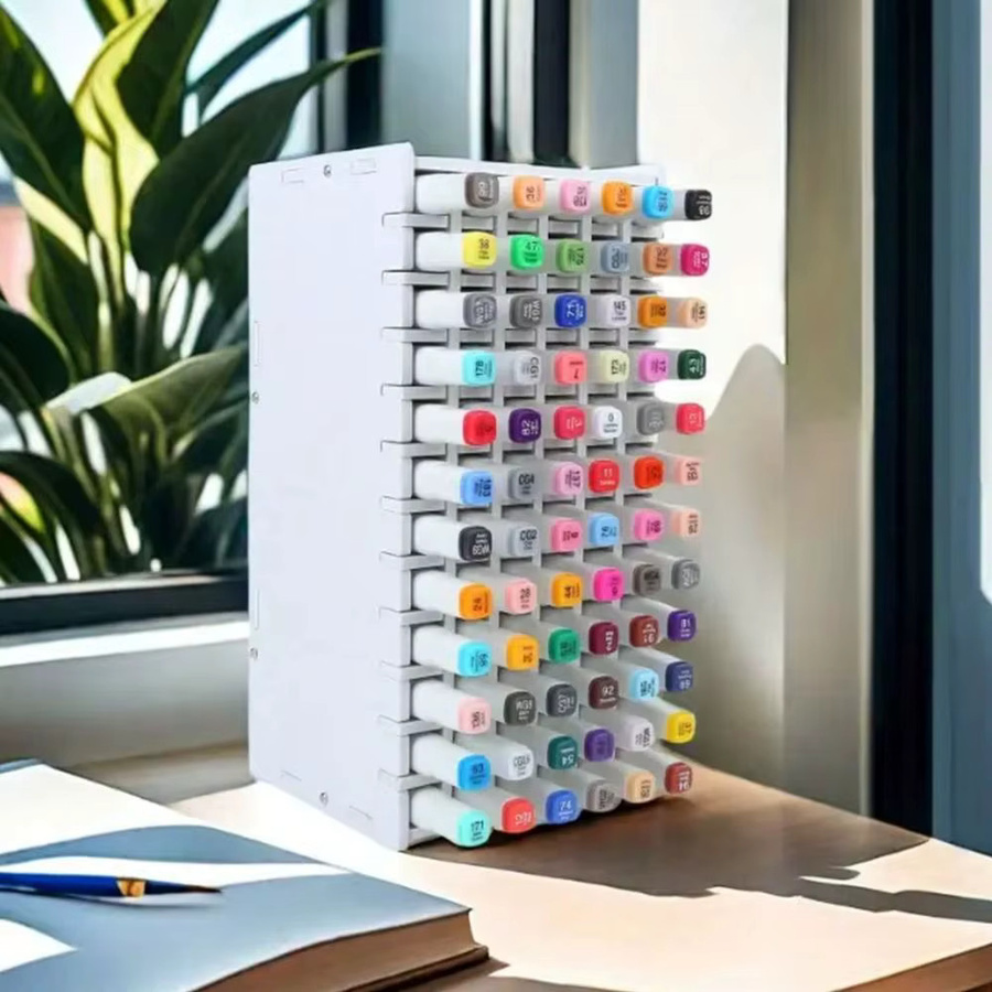 Großer Stifthalter als Marker-Organizer aus weißem Holz und Kunststoff für deinen Schreibtisch - Bild 3