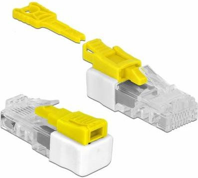 Delock RJ45 LAN Port Schloss Ethernet/LAN in Weiß und Gelb - Bild 1