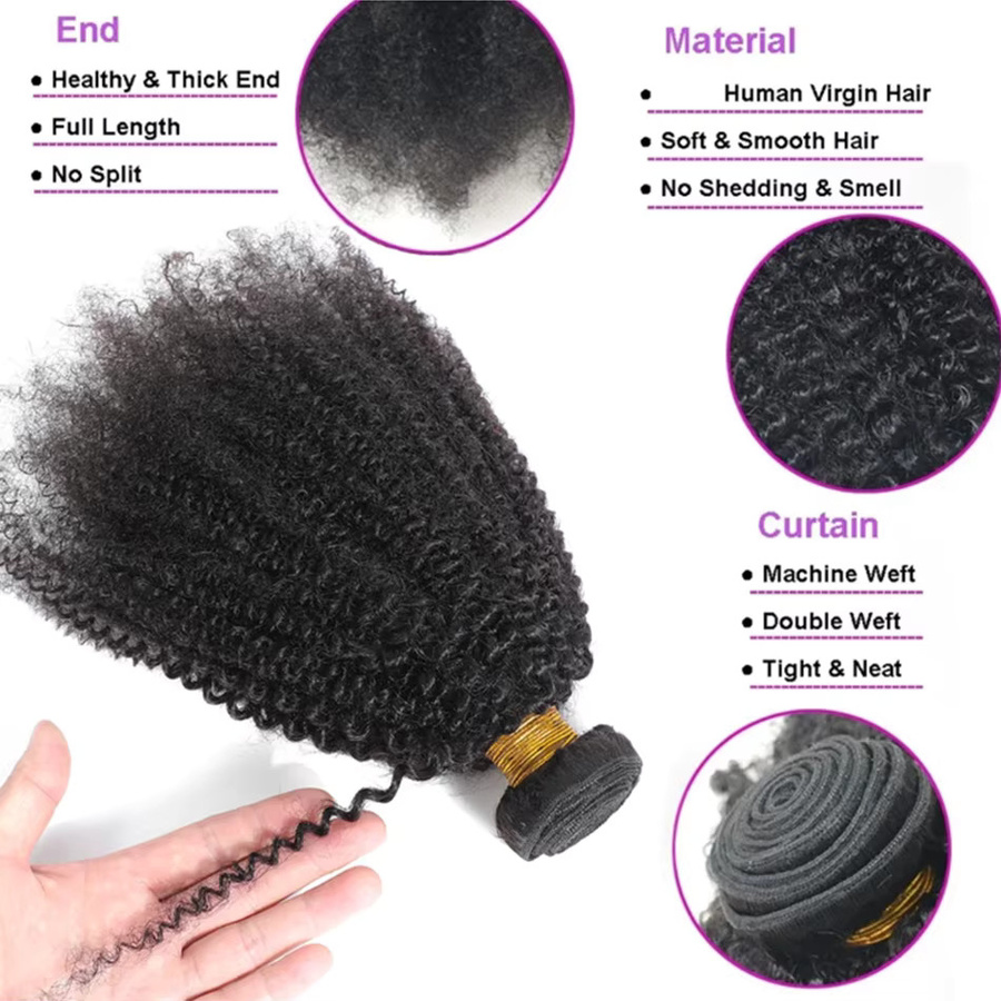 Dula A Hair Remy Haar Verlängerung, Afro Lockig, Damen - Bild 5
