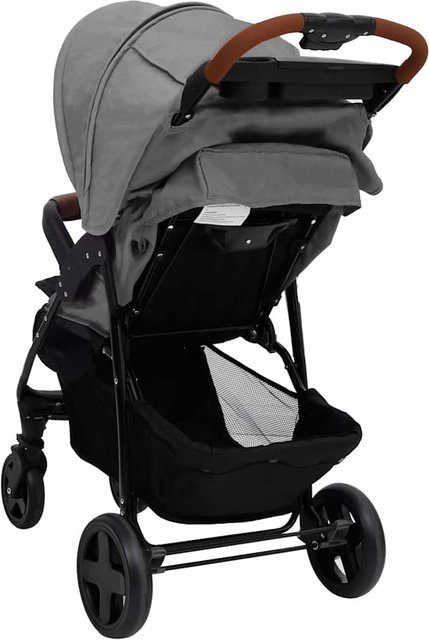 Yiwydaa 3-in-1 Kinderwagen Kombikinderwagen Hellgrau mit Faltfunktion und Babyschale aus Stahl und Leinen - Bild 1