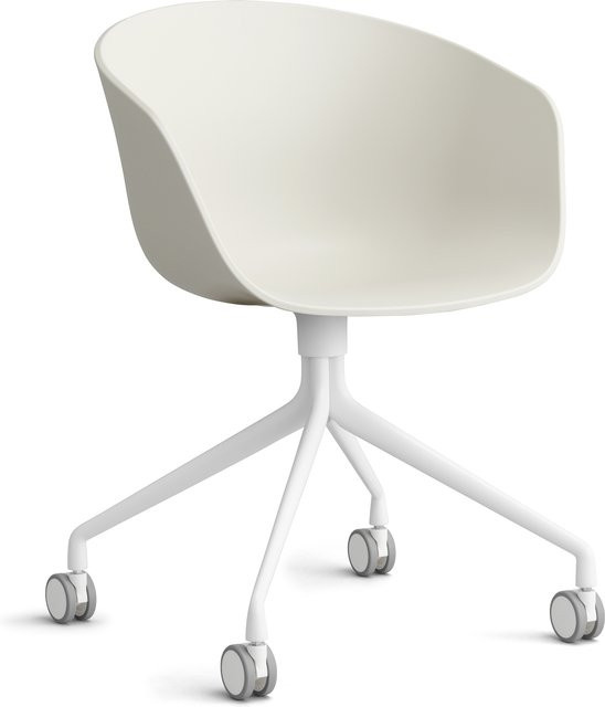HAY About A Chair AAC 24 Schalensessel in Beige mit Stahlgestell und Schwenkfunktion - Bild 1