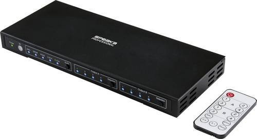 SpeaKa Professional 4x2 HDMI-Matrix-Switch mit Audio-Ports in 4K UHD Schwarz - Bild 1