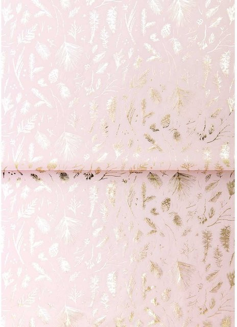 Rico Design Paper Patch Nostalgic Christmas Zweige Geschenkpapier Rosa-Gold, B: 30 cm, H: 42 cm - Bild 1